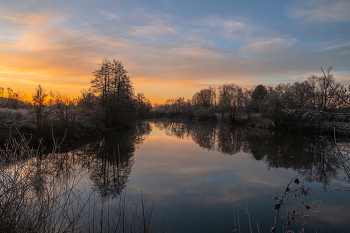 На заре. / Озеро Рожок.