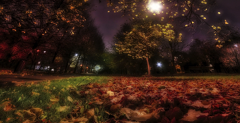 На бульваре. / Уютный московский бульвар осенью.