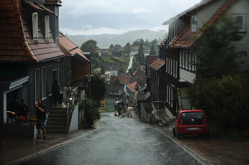 Дождь в горах Гарца / Город Санкт-Андреасберг
