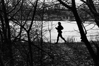 Пробежка / Калуга. Берег водохранилища. Пробежка