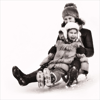 На санках... / ... с горки на Масленицу!