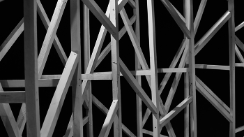 &nbsp; / white abstract art object in the dark