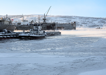 продолжительные морозы / порт Мурманск