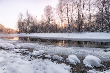 Клязьма / Зима,река,снег