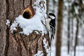 Малый пёстрый дятел / ***