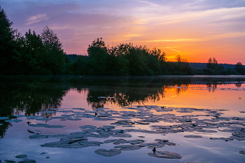 Начало осени. / Рассвет на озере Сосновое.