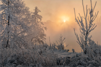 И тихо облетает иней... / Январский рассвет. Морозец -30.