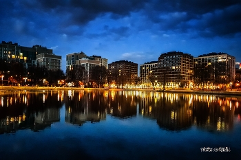 Вечер / Вечер, озеро,дома