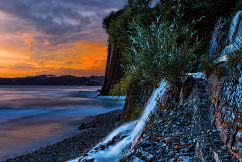 Скала Киселёва - 4 / Поздний вечер. Штатив. Длинная выдержка. Фильтры.
