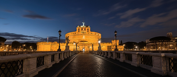 Вид на «Замок Святого Ангела» (Castel Sant'Angelo) / Рим.Италия