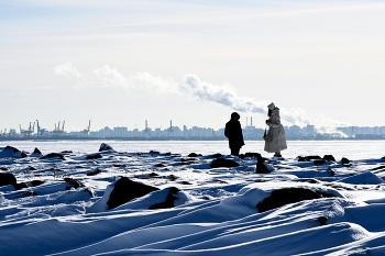 Намывной остров / Вид на Финский залив