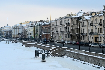 Английская набережная / Зимний вид Петербурга