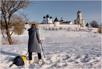 Мартовский пленэр / Весенний сюжет из Подмосковья. Серпухов, Высоцкий монастырь.