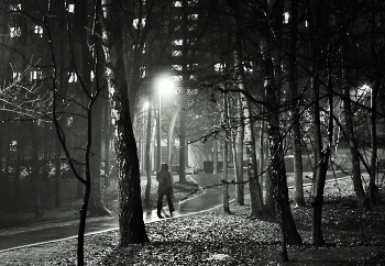 "Одинокий прохожий, на других непохожий,шел по улице молча и считал фонари..." / "Ночь прохожего знает и всегда понимает.
 Только с ней он свободен и умеет дышать.
 Остальное не важно, надо просто однажды
 Несмотря на сомнения, бросить все... и уйти."