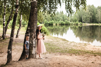 Анна на пруду / Фотосессия для Анны с сыном на пруду