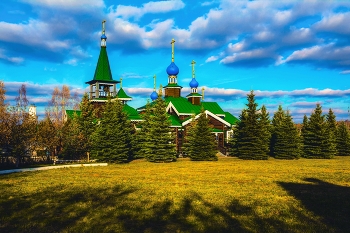 По Руси / Подмосковье, деревня Бородино, храм Богоявления Господня