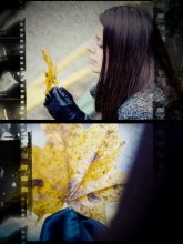 Autumn history... / девушка, лист, осень