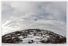 Про тягучее время... / Панорама.
Два ряда по семь вертикальных кадров.
Съемка с рук.
Могилев.
Вид на район вдоль речки Дубровенки.
