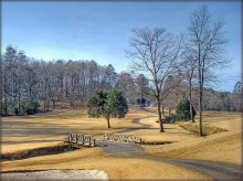 ясны, сонечны дзень / студзень, гольфнае поле вёски Гарачыя Крыніцы (Hot Spring Village), Арканзас, ЗША
