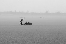 Heavy rain in a hard day / На соляном озере в далекой Африке (Сенегал)