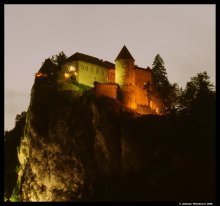 Castle of Bled / Castle of Bled at night.
