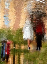 дождевая акварелька / отражение на мокром асфальте, обработка в части цвета и яркости