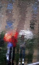 акварелька-карамелька / отражение на мокром асфальте, корректировка цвета и яркости