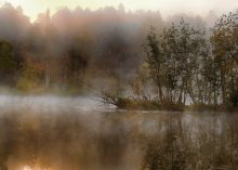 корабль призрак / морозец с озера пар валит