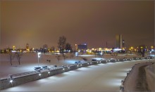 / Зима,вечер,набережная v.III / / Минск, набережная возле Национальной библиотеки.
Вид на Московский вокзал и &quot;Александр -Пассаж&quot;