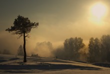 Туманность Января / Южный Урал, незамерзающая река Миасс, январь, -28