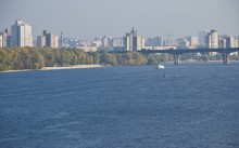 Там, на том берегу 2... / Левый берег в районе моста Патона в Киеве, часть самого моста, ну и Днепр, само собой...