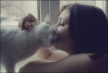 She and a cat / *****