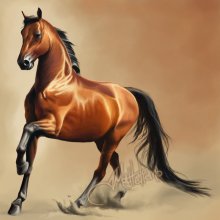 бегущая лошадь / коричневая лошадь