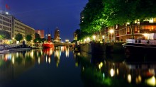 Вечерний Роттердам. / Нидерланды, Роттердам. 
 Вечер, центр города.