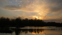 Закат над болотом / Красивый пейзаж, снятый в окрестностях Кобрина.