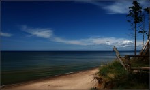 Одинокий купальщик / Пляж на западном берегу Латвии