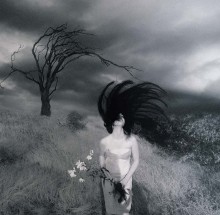 Storm wind... / пейзаж, девушка, дерево
