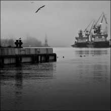 Питерское утро / Нева, туман