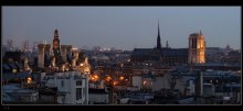 Twilight over Paris / Все с той же террасы Центра Помпиду, дождливым вечером в конце марта... Чуть правее - Собор Парижской Богоматери (Notre Dame de Paris). Чуть левее, прикрытая крышами - Мэрия Парижа (Hotel de Ville).