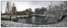 прощание зимы / несвижский парк после мимолетной снежной бури . составлена из 5 вертикалей
