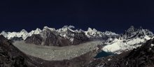 вид на Эверест / Результат долгой подготовки и месяца жизни в путешествии - вид, за которым мы ехали в Непал. Точка съёмки - гора Гокио Ри, 5360м., полнолуние, ноябрь, танцы в морозную ночь вокруг штатива. Вид на Эверест)). Посередине кадра есть две горки с облачками - та, что левая - Эверест.