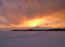 Зимний рассвет / Восход солнца над заливом