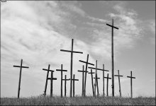 Ошмянская Голгофа (попытка №2) / Когда-то была фотография этих крестов но в цвете...