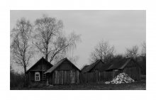 хутор / черно-белое фото