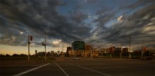 clouds &amp; road intersection / clouds &amp; road intersection