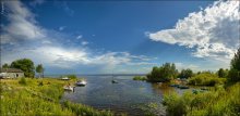 Вид на облако со стороны озера. Ладога / Возле бывшей деревни Посечно, небольшая лодочная стоянка