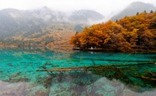 О рыжем утесе (Five-flower Lake) / Долина девяти деревень (кит. 九寨沟, англ. Jiuzhaigou Valley)