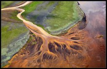 Реки Исландии / снято с самолета
