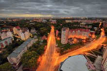 Развилка / Район вечернего Калининграда с высоты 25-ти этажной новостройки.