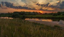 Закат над Красным Берегом / деревушка Красный Берег на реке Березина